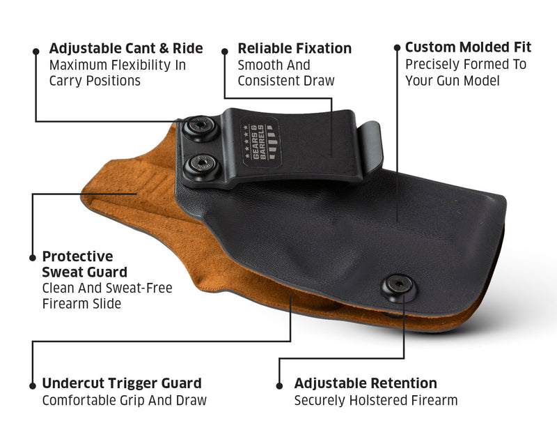 SIG P320 Compact / Carry  • IWB Silent Draw • Kydex Holster Leather Interior