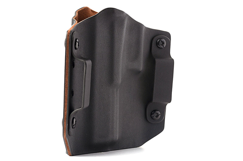 Glock 19 | 23 | 32 | 45 • OWB Silent Draw • Kydex Holster Leather Interior